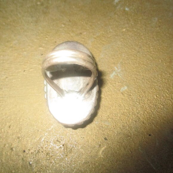 Sterling Silver and Coral Handcrafted Ring Size 5 - Picture 2 of 2